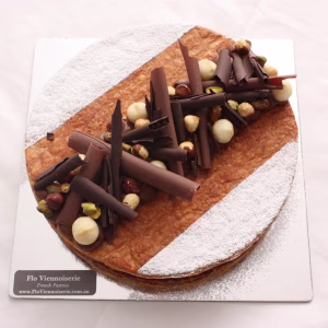 Chocolate vegan mille feuille cake