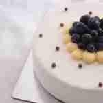 mont blanc gluten free cake with blueberries and cream