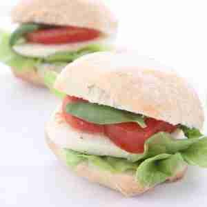 Mini Mozzarella and Tomato Sandwiches for catering