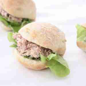 Mini tuna sandwiches for catering
